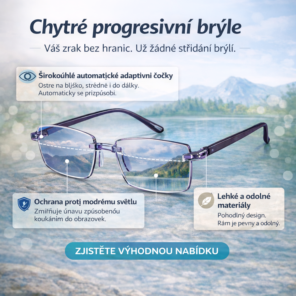 1+1 ZDARMA DNES! Jediné chytré samonastavitelné brýle Ray™ (Jasné vidění nablízko, na střední vzdálenost i do dálky v jedněch brýlích) l Ochrana proti modrému světlu a UV záření + Kožené pouzdro ZDARMA l 30denní záruka na vyzkoušení