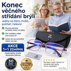 1+1 ZDARMA DNES! Jediné chytré samonastavitelné brýle Ray™ (Jasné vidění nablízko, na střední vzdálenost i do dálky v jedněch brýlích) l Ochrana proti modrému světlu a UV záření + Kožené pouzdro ZDARMA l 30denní záruka na vyzkoušení